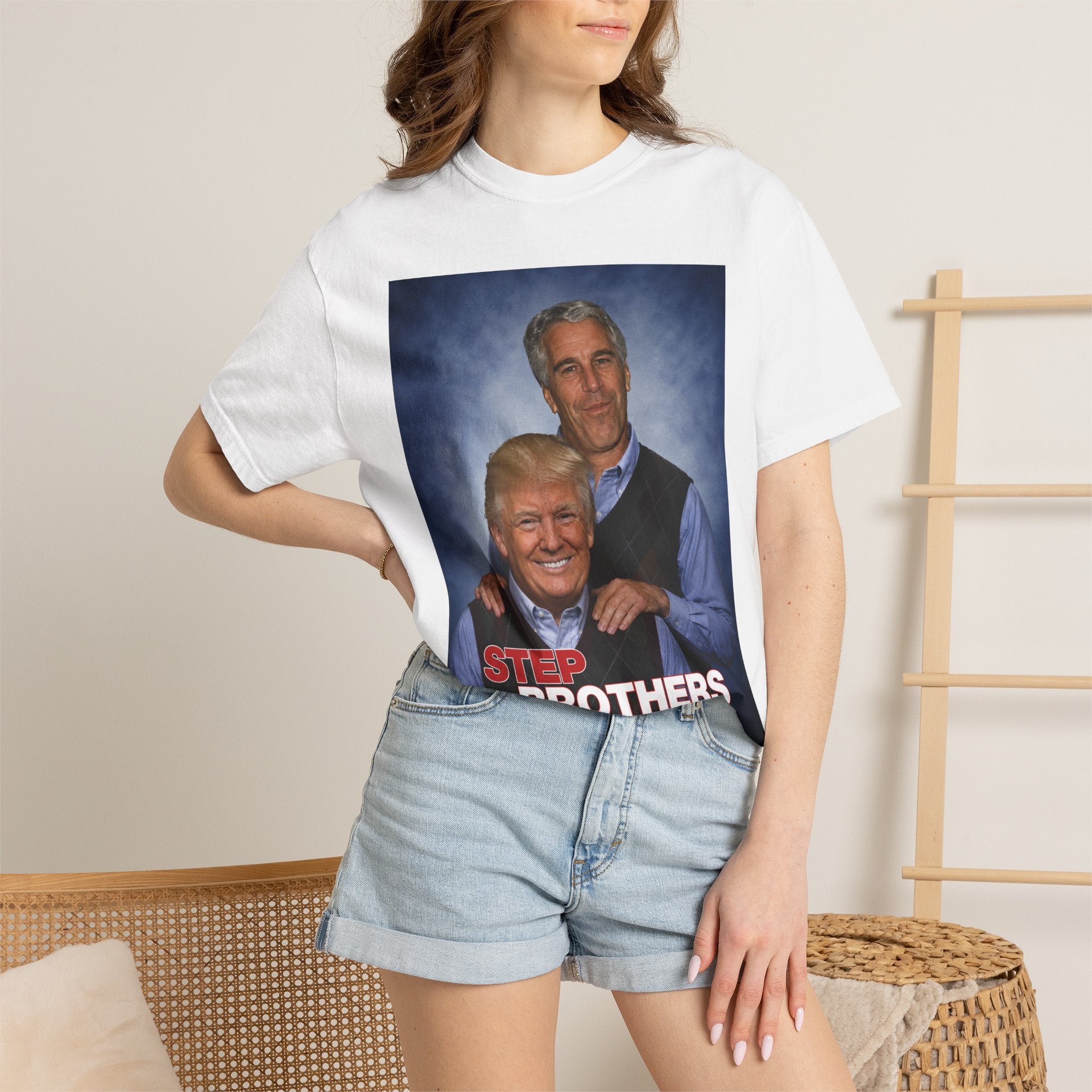 Political Parody T-Shirt — "Step Brothers" Satirical Portrait Tee