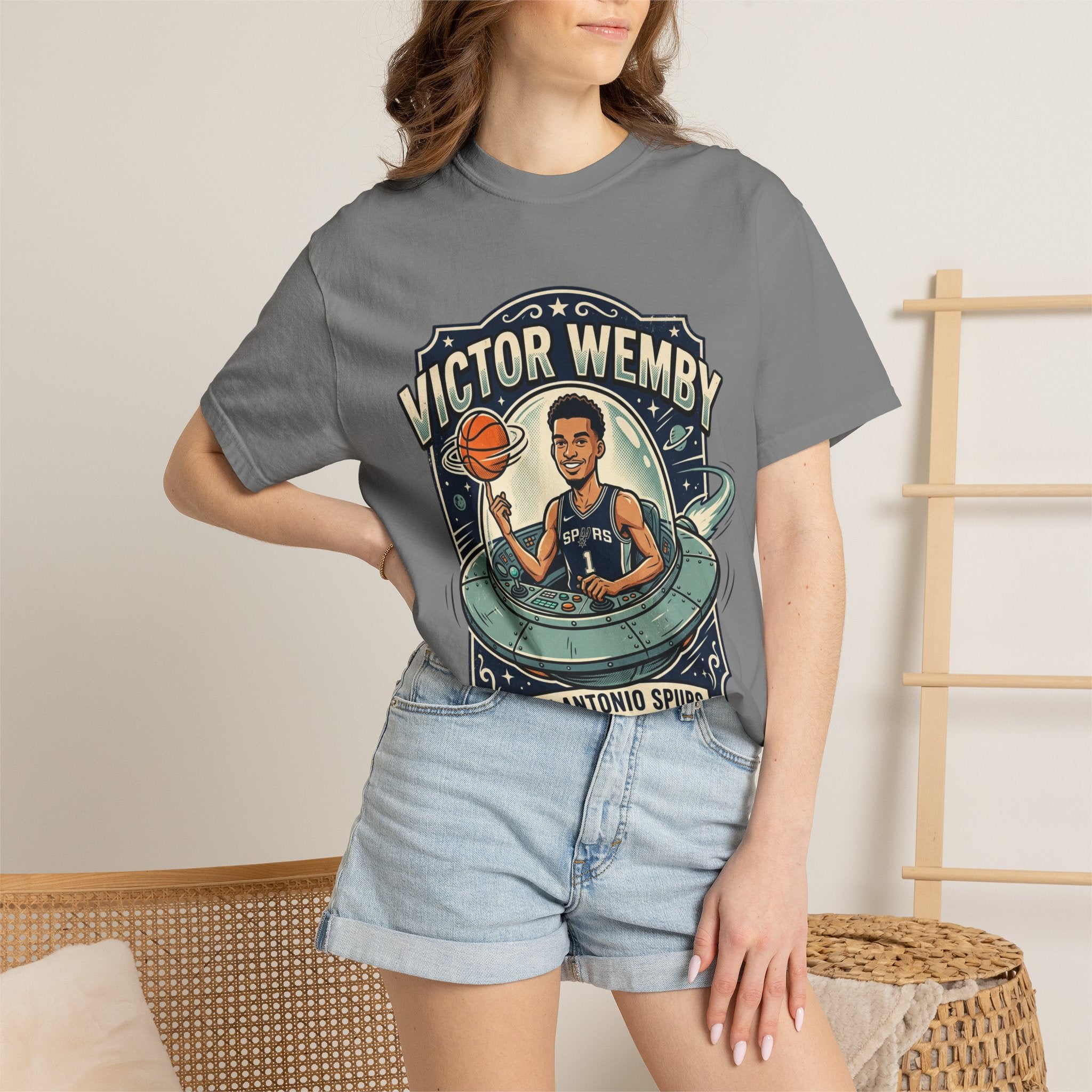 Victor Wembanyama San Antonio Spurs T-Shirt — Retro Space Jam Basketball Tee