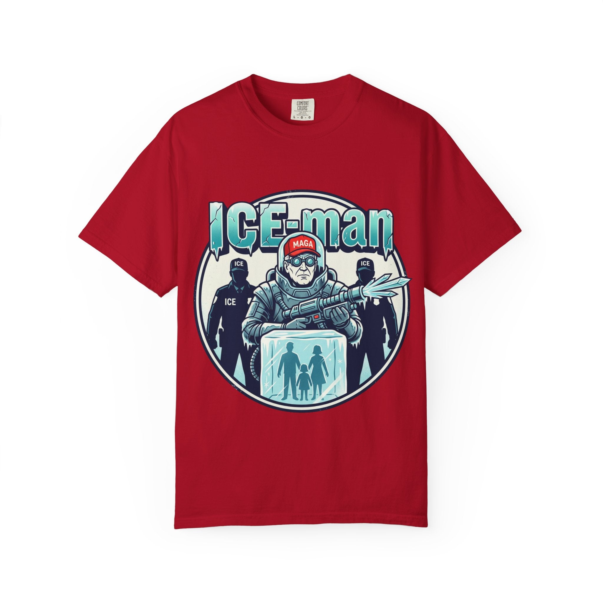 ICE-man Graphic T-Shirt — Funny ICE Agent Parody Tee