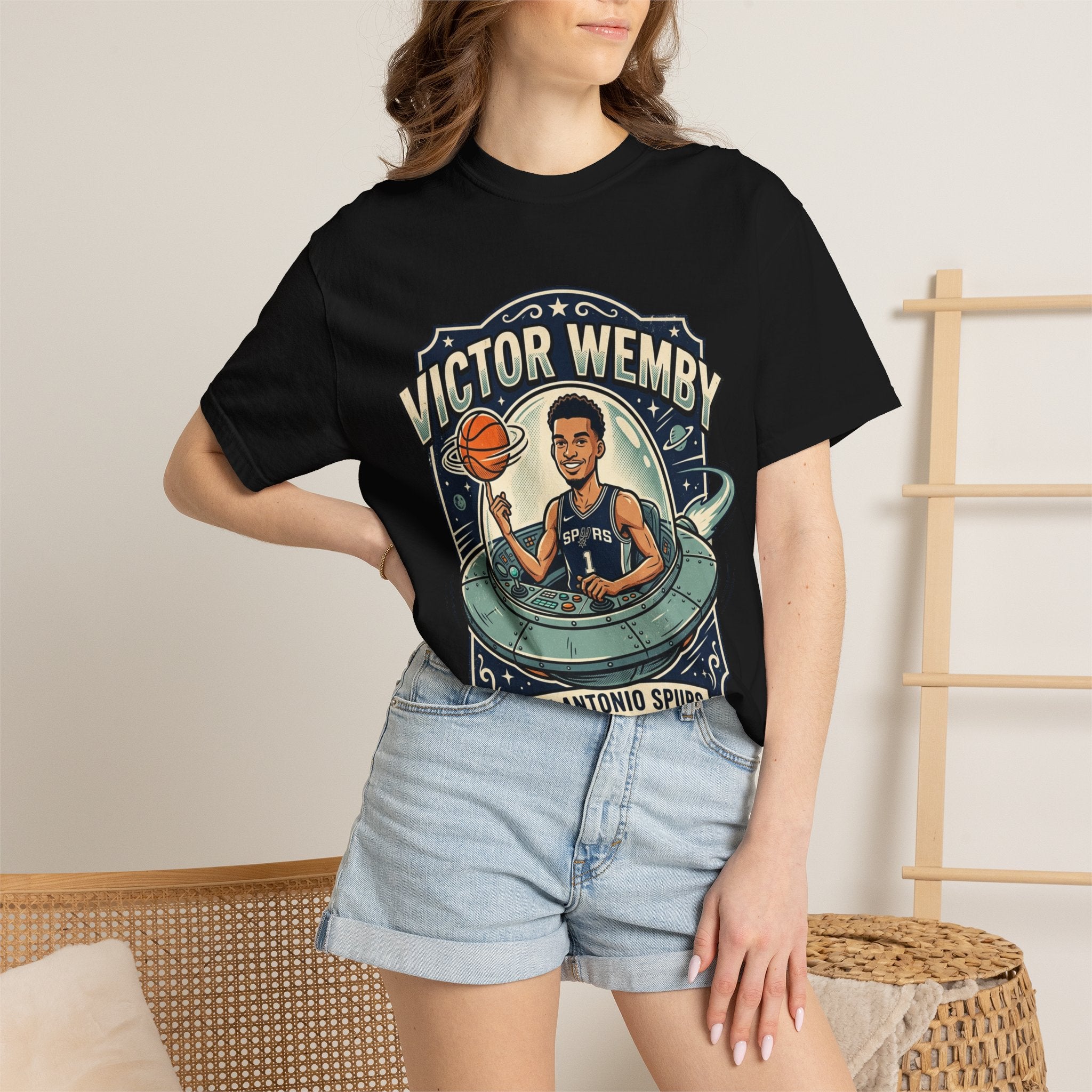Victor Wembanyama San Antonio Spurs T-Shirt — Retro Space Jam Basketball Tee