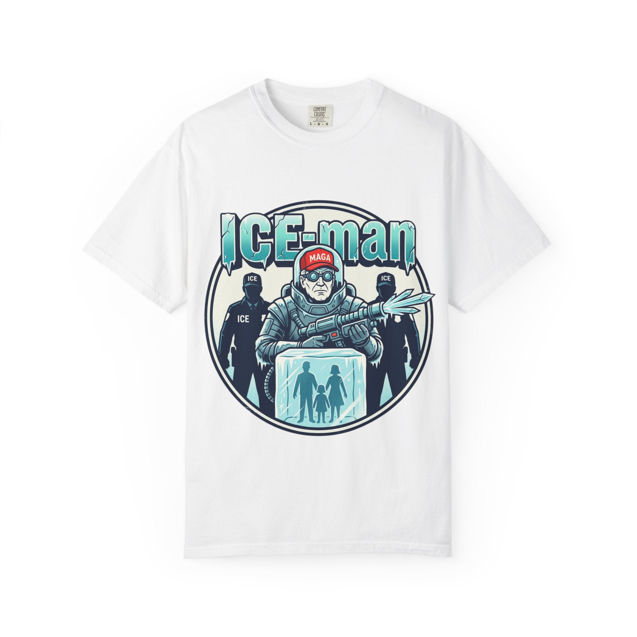 ICE-man Graphic T-Shirt — Funny ICE Agent Parody Tee